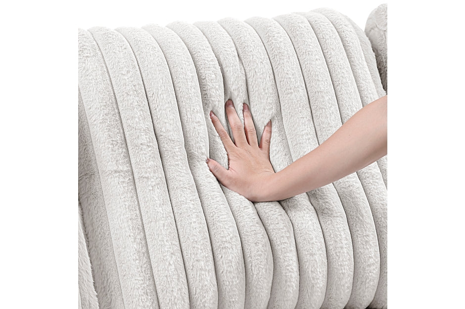 Homelegance 8470TPE-23LCRC  3 pc Lawson taupe chenille and corduroy fabric double chaise sectional sofa