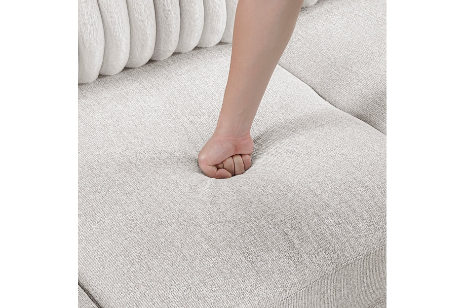 Homelegance 8470TPE-23LCRC  3 pc Lawson taupe chenille and corduroy fabric double chaise sectional sofa