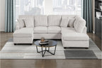 Homelegance 8470TPE-23LCRC  3 pc Lawson taupe chenille and corduroy fabric double chaise sectional sofa