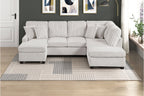 Homelegance 8470TPE-23LCRC  3 pc Lawson taupe chenille and corduroy fabric double chaise sectional sofa