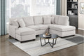Homelegance 8470TPE-23LCRC  3 pc Lawson taupe chenille and corduroy fabric double chaise sectional sofa