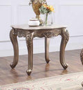 Acme 84867 Astoria grand jacqueline jayceon champagne finish wood marble top chair side end table