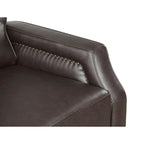 Homelegance 8504DBR-1 Berenson dark brown faux leather push back recliner chair nail head trim accents