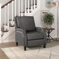 Homelegance 8504GRY-1 Berenson grey faux leather push back recliner chair nail head trim accents