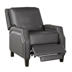 Homelegance 8504GRY-1 Berenson grey faux leather push back recliner chair nail head trim accents