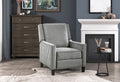 Homelegance 8505GY-1 Banks grey textured fabric diamond pattern push back recliner chair nail head trim accents