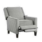 Homelegance 8505GY-1 Banks grey textured fabric diamond pattern push back recliner chair nail head trim accents