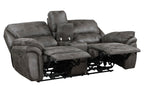 Homelegance 8517GRY-2PC 2 pc Proctor grey polished microfiber sofa and love seat with recliner ends cup console