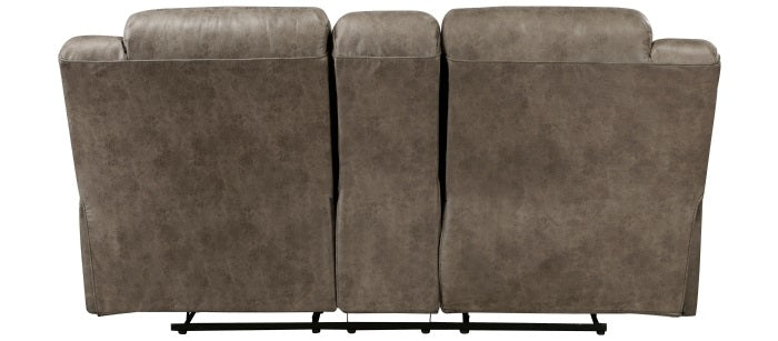 Homelegance Hazen 2-Piece Brown Polished Microfiber Recliner Sofa & Love Seat Set with Cup Console – 8538BR-SL