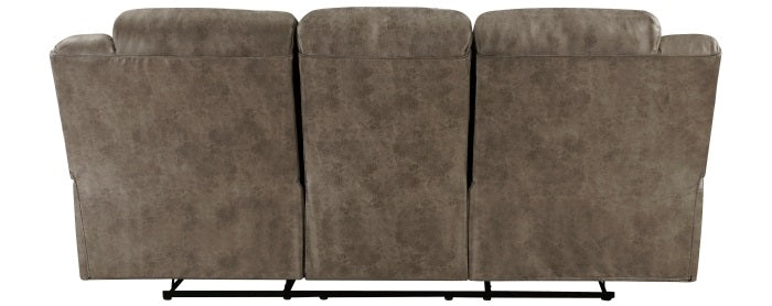 Homelegance Hazen 2-Piece Brown Polished Microfiber Recliner Sofa & Love Seat Set with Cup Console – 8538BR-SL