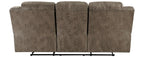 Homelegance Hazen 2-Piece Brown Polished Microfiber Recliner Sofa & Love Seat Set with Cup Console – 8538BR-SL