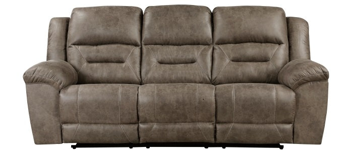 Homelegance Hazen 2-Piece Brown Polished Microfiber Recliner Sofa & Love Seat Set with Cup Console – 8538BR-SL