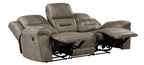 Homelegance Hazen 2-Piece Brown Polished Microfiber Recliner Sofa & Love Seat Set with Cup Console – 8538BR-SL