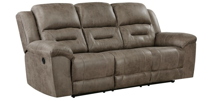 Homelegance Hazen 2-Piece Brown Polished Microfiber Recliner Sofa & Love Seat Set with Cup Console – 8538BR-SL