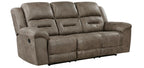Homelegance Hazen 2-Piece Brown Polished Microfiber Recliner Sofa & Love Seat Set with Cup Console – 8538BR-SL