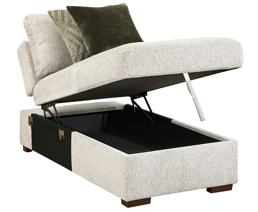 Isla Light Textured Microfiber 4-Piece Reversible 140" Modular Sectional with Storage Chaise and Pop-Up Sleep Area – 8548-5VC2ACLCRACA