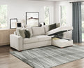 Isla Light Textured Microfiber 2-Piece Reversible Modular Sectional Sofa with Storage Chaise – 8548-3VC2AA