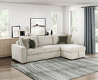 Homelegance 8548-3VC2ACLA  2 pc Isla light textured microfiber reversible chaise 110" modular sectional sofa with storage chaise pop up sleep area