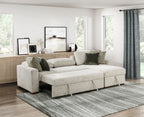 Homelegance 8548-3VC2ACLA  2 pc Isla light textured microfiber reversible chaise 110" modular sectional sofa with storage chaise pop up sleep area
