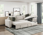 Homelegance 8548-3VC2ACLA  2 pc Isla light textured microfiber reversible chaise 110" modular sectional sofa with storage chaise pop up sleep area