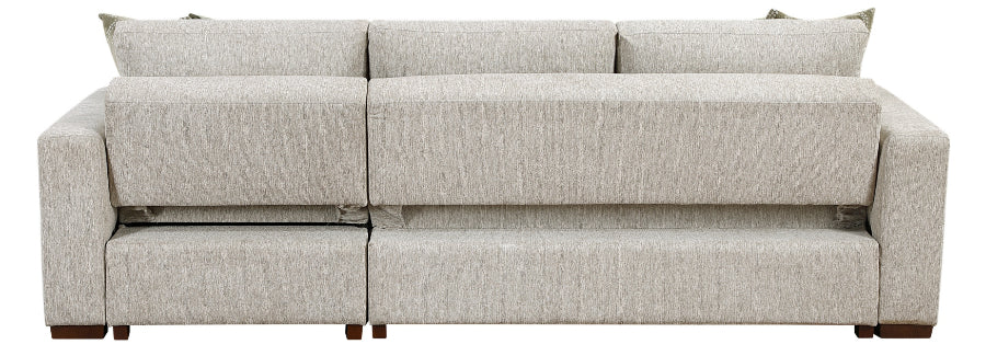 Homelegance 8548-3VC2ACLA  2 pc Isla light textured microfiber reversible chaise 110" modular sectional sofa with storage chaise pop up sleep area