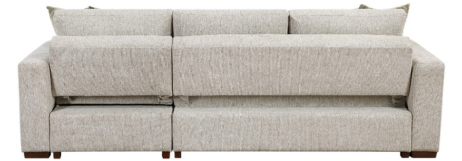 Isla Light Textured Microfiber 2-Piece Reversible Modular Sectional Sofa with Storage Chaise – 8548-3VC2AA