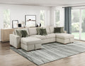 Homelegance 8548-42VC2AA  3 pc Isla light textured microfiber reversible 143" modular sectional double storage chaise