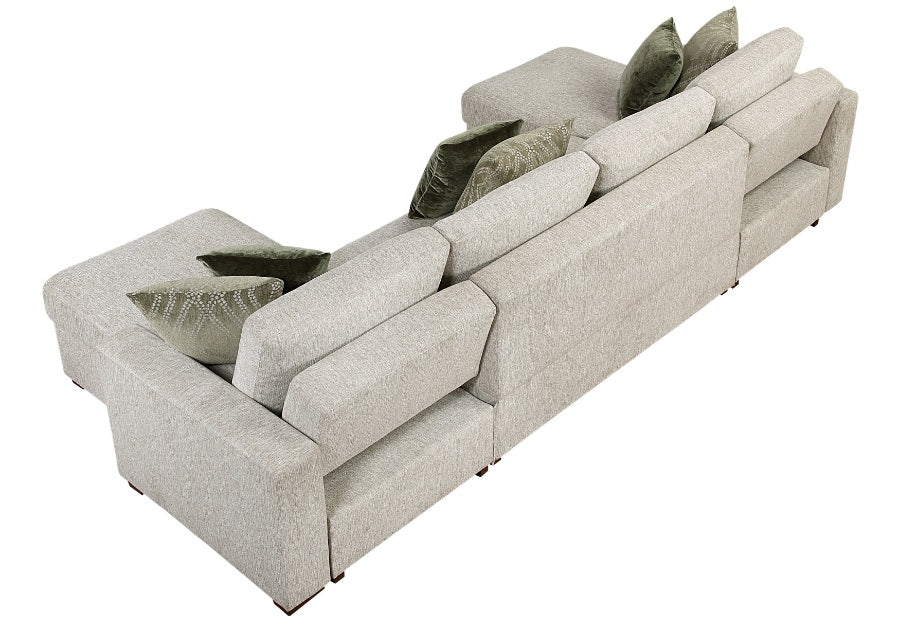 Homelegance 8548-42VC2AA  3 pc Isla light textured microfiber reversible 143" modular sectional double storage chaise