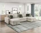 Homelegance 8548-42VC2ACLA  3 pc Isla light textured microfiber reversible 143" modular sectional double storage chaise pop up sleep area