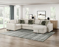 Homelegance 8548-42VC2AA  4 pc Isla light textured microfiber reversible 140" modular sectional  storage chaise
