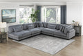 Homelegance 8555GY*5SC  5 pc Traverse grey corduroy fabric modular sectional sofa