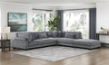 Homelegance Traverse Grey Corduroy Modular Sectional Sofa with Ottoman – 8555GY*5OT