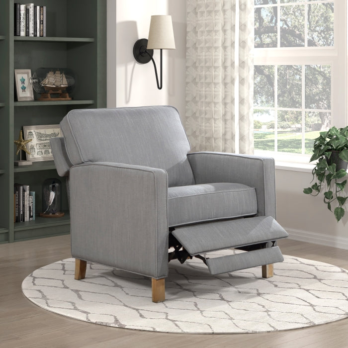 Homelegance 8557GY-1PB  Hampstead grey textured fabric push back recliner chair