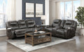 Homelegance 8560PM-2PC 2 pc Gainesville chocolate polished microfiber sofa and love seat set recliner ends cup console