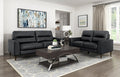 Homelegance Lewes Mid-Century Modern Black Leather Match Sofa & Love Seat Set – 8566BLK-2PC