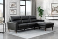 Homelegance 8566BLK-SC 2 pc Lewes mid century modern black genuine leather match sectional sofa with chaise