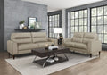 Homelegance 8566LTE-2PC 2 pc Lewes mid century modern taupe brown genuine leather match sofa and love seat set