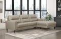 Homelegance Lewes Mid-Century Modern Taupe Brown Leather Match Sectional Sofa with Chaise – 8566LTE-SC