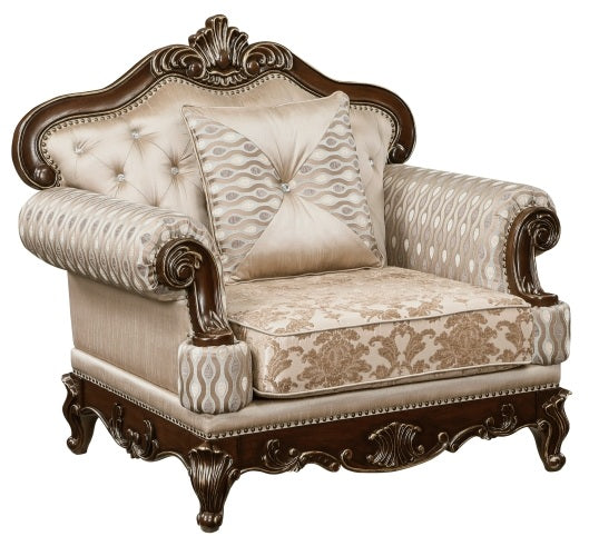 Homelegance 8570-SL 2 pc Balthasar two tone chenille and faux silk fabric traditional sofa and love seat set with wood trim