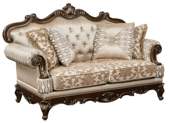 Homelegance 8570-SL 2 pc Balthasar two tone chenille and faux silk fabric traditional sofa and love seat set with wood trim