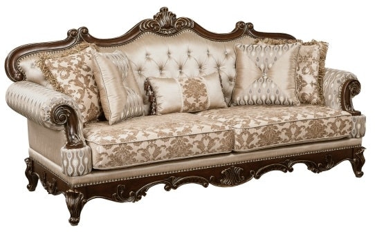 Homelegance 8570-SL 2 pc Balthasar two tone chenille and faux silk fabric traditional sofa and love seat set with wood trim
