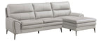 Homelegance 8577GY-SC 2 pc Essex mid century modern grey top grain leather sectional sofa with chaise