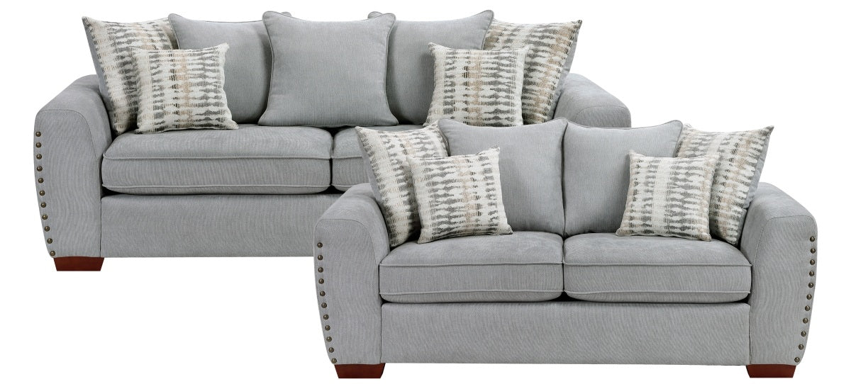 Silverthorne Grey Chenille Sofa & Love Seat Set – 8579GY-SL