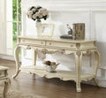 Acme 86023 Rosdorf park lorentz ragenardus antique white finish wood sofa entry console table