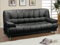 8622-BK Black faux leather futon sofa bed with removable arms