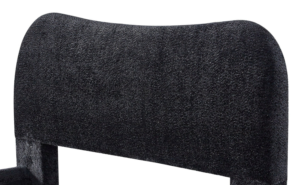 Black Glitter Fabric Tufted Queen Low Rise Platform Bed – 8646-Q