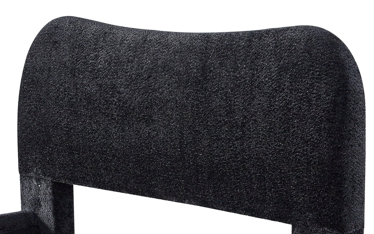 Black Glitter Fabric Tufted Queen Low Rise Platform Bed – 8646-Q