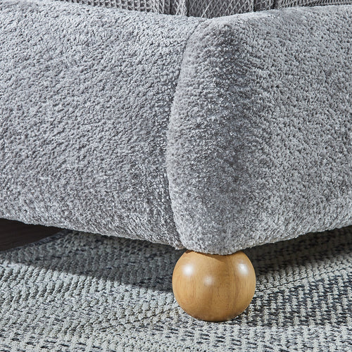 Grey Glitter Fabric Tufted Queen Low Rise Platform Bed – 8647-Q