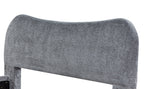 Grey Glitter Fabric Tufted Queen Low Rise Platform Bed – 8647-Q