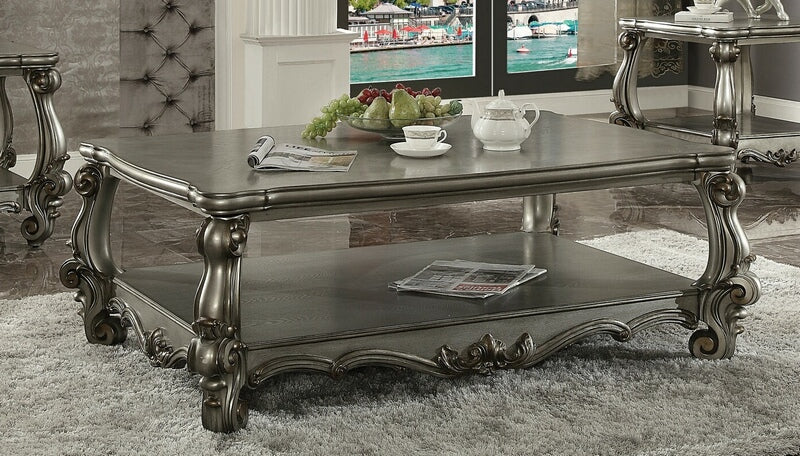 Acme 86820 Astoria grand timothy versailles antique platinum finish wood coffee table